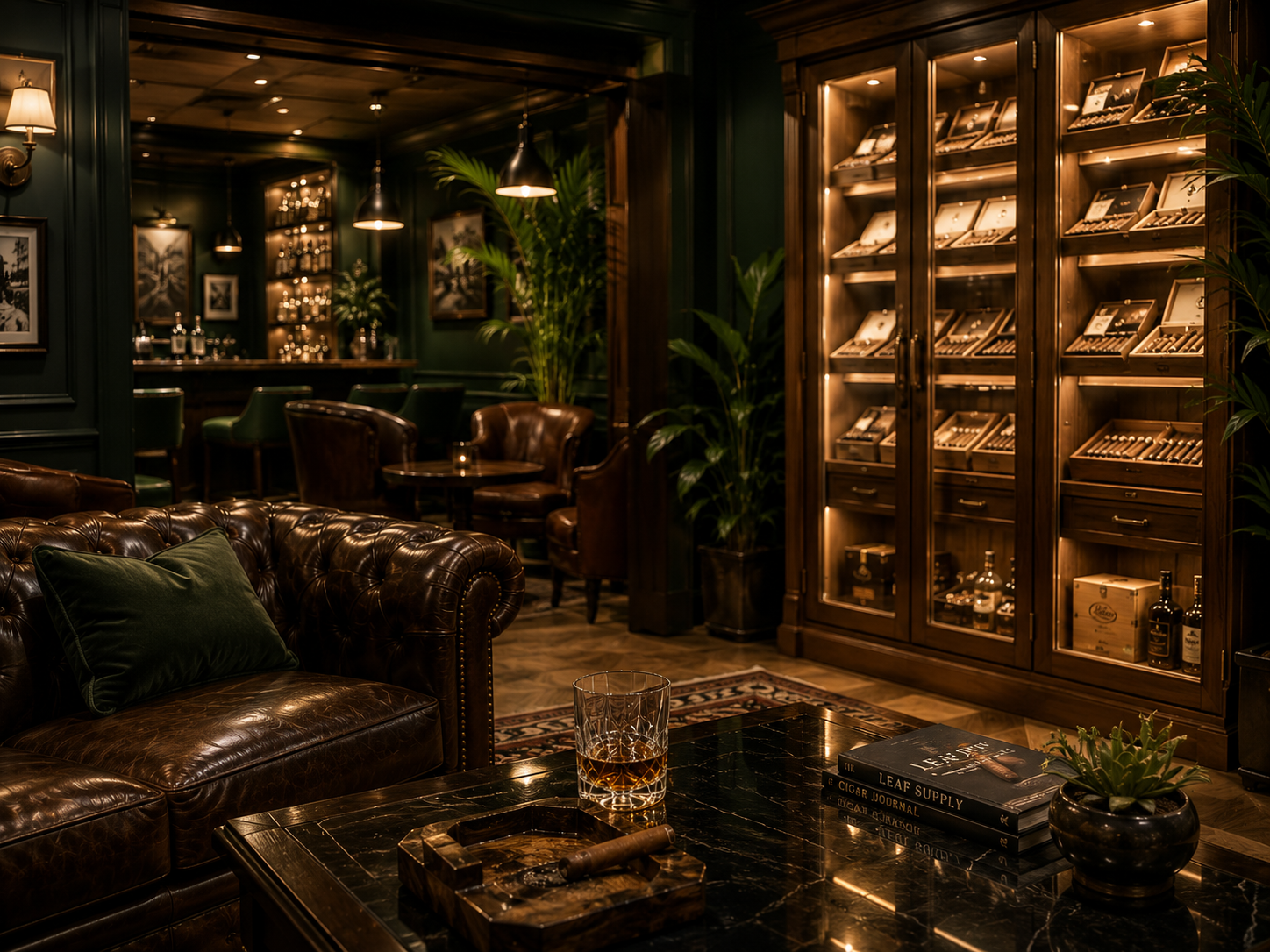 Luxury cigar lounge experience